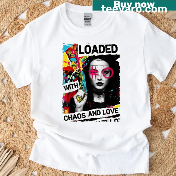 Vintage distressed t-shirt featuring a punk woman with urban graffiti.