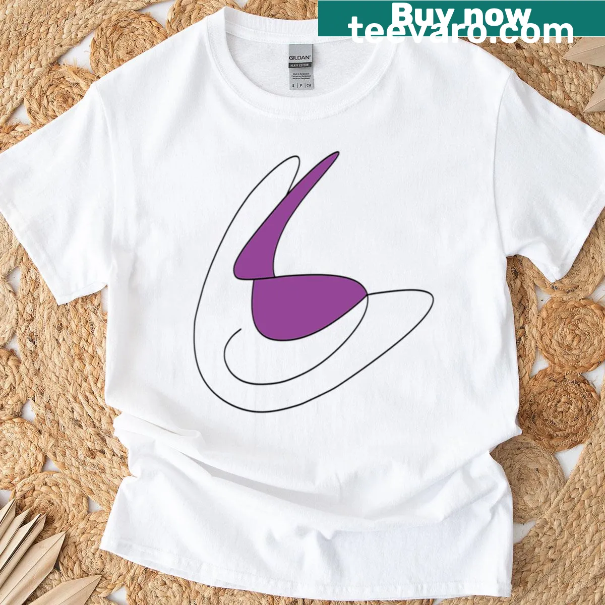 Cute rabbit illustration smiling on a playful T-shirt — on a men's t-shirt