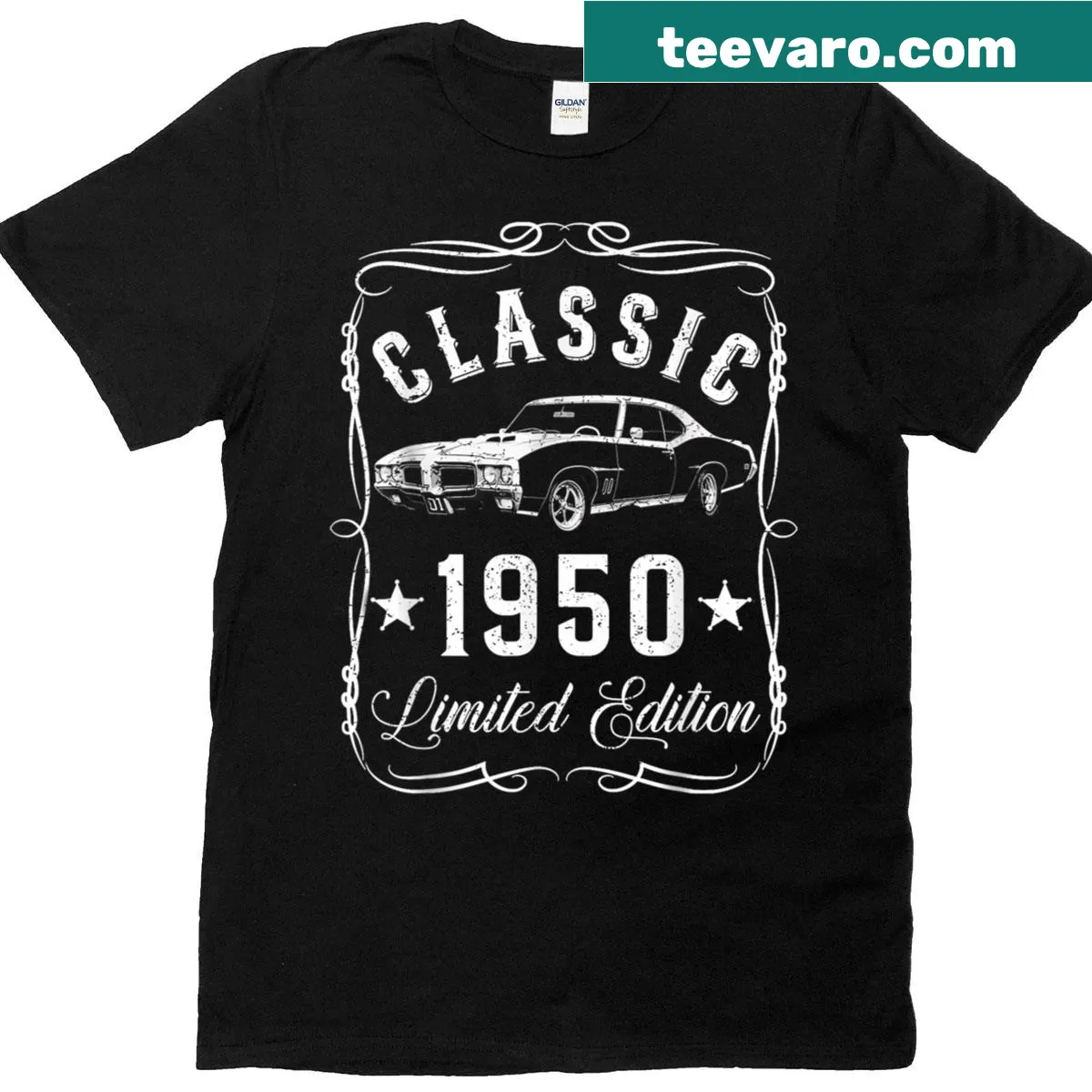 Vintage 75th Birthday graphic on t-shirt — on a men's t-shirt