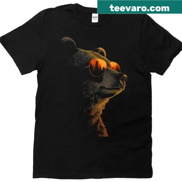 Funny bear graphic t-shirt in retro style for all ages