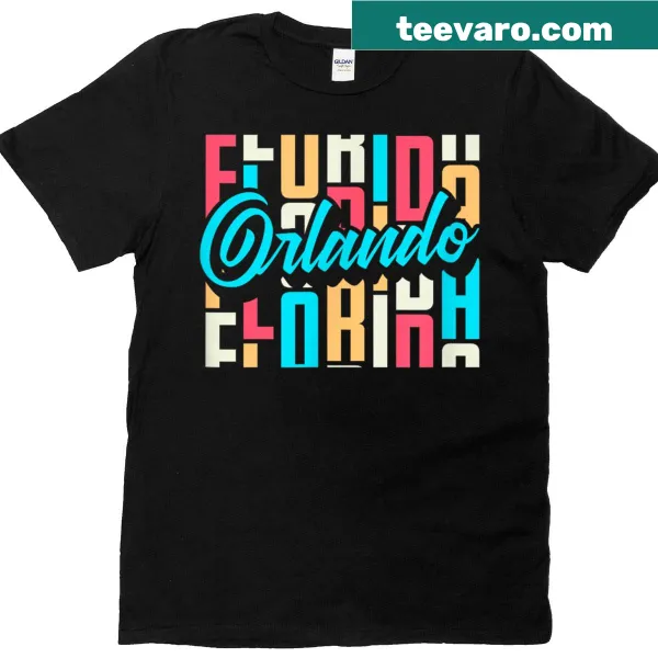 Vintage word art graphic showcasing Orlando, Florida
