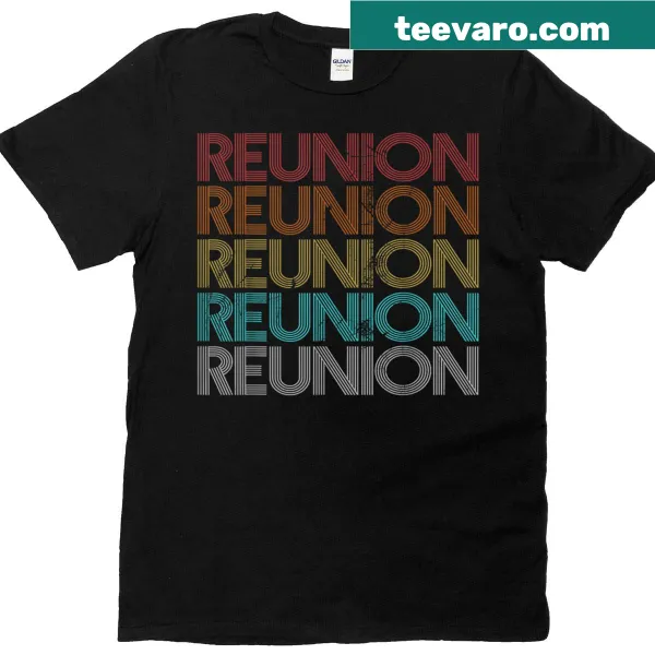 Vintage-inspired reunion graphic on a nostalgic t-shirt.
