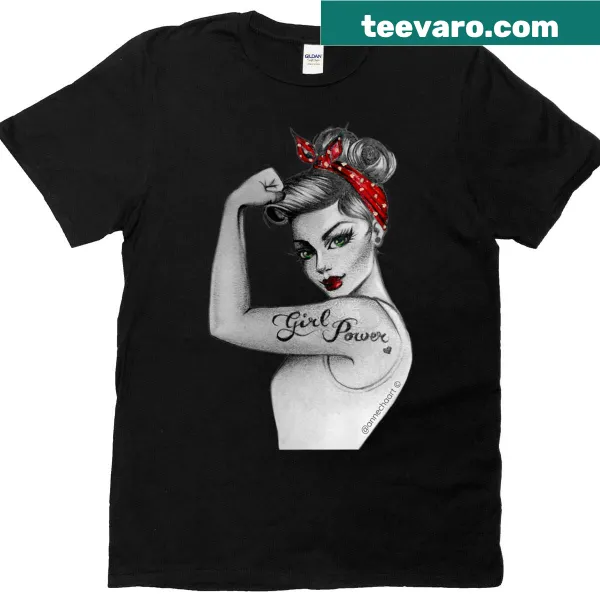 Vintage Rosie the Riveter inspired feminist t-shirt