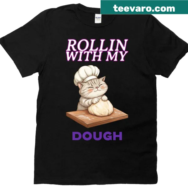 Funny cooking essentials T-shirt with rolling pin graphic