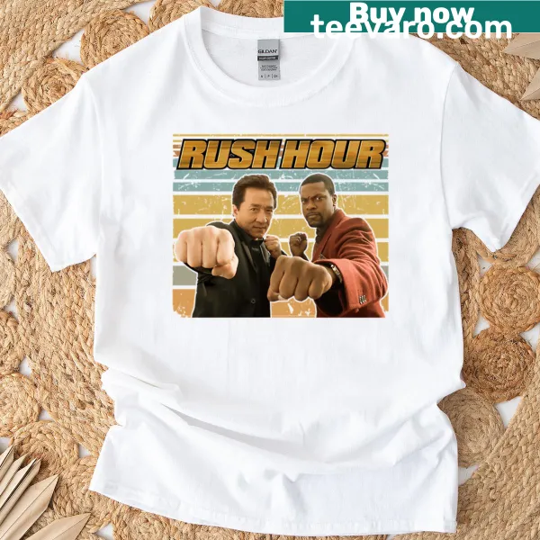 T-shirt featuring typography inspired by the Rush Hour movie