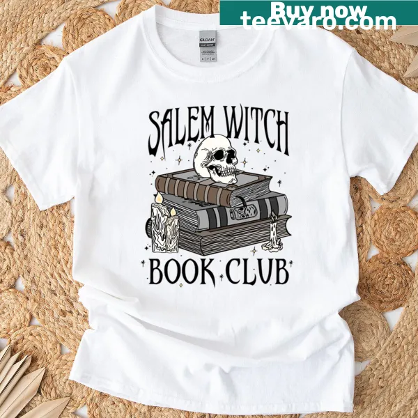 Salem Witch Book Club t-shirt with whimsical text design