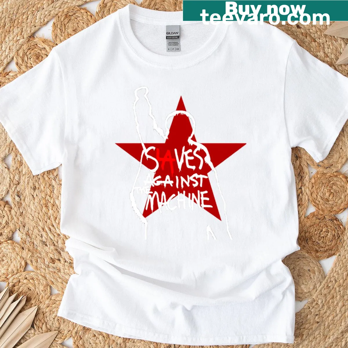 Bold typography T-shirt with a message advocating individuality and self-expression — on a men's t-shirt