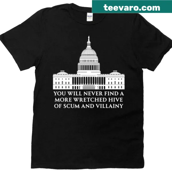 Typography design featuring 'Scum Villainy' on a t-shirt.