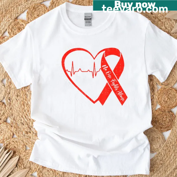 Heart ribbon graphic T-shirt promoting sepsis awareness and support