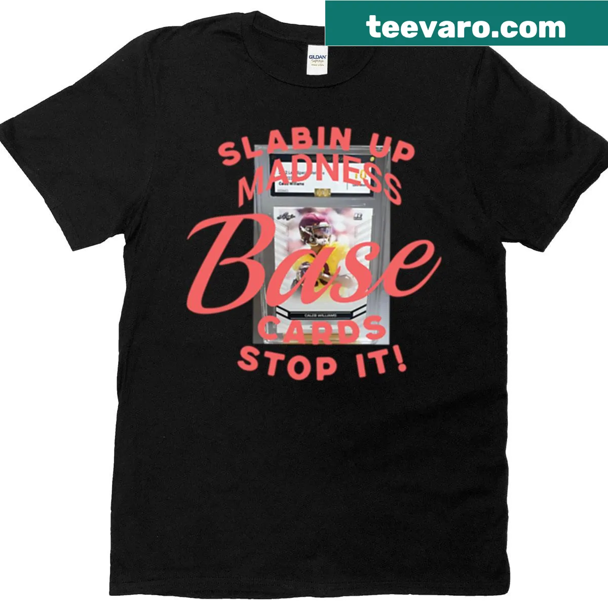 Hand-lettered Slabin Up Base graphic t-shirt — on a men's t-shirt