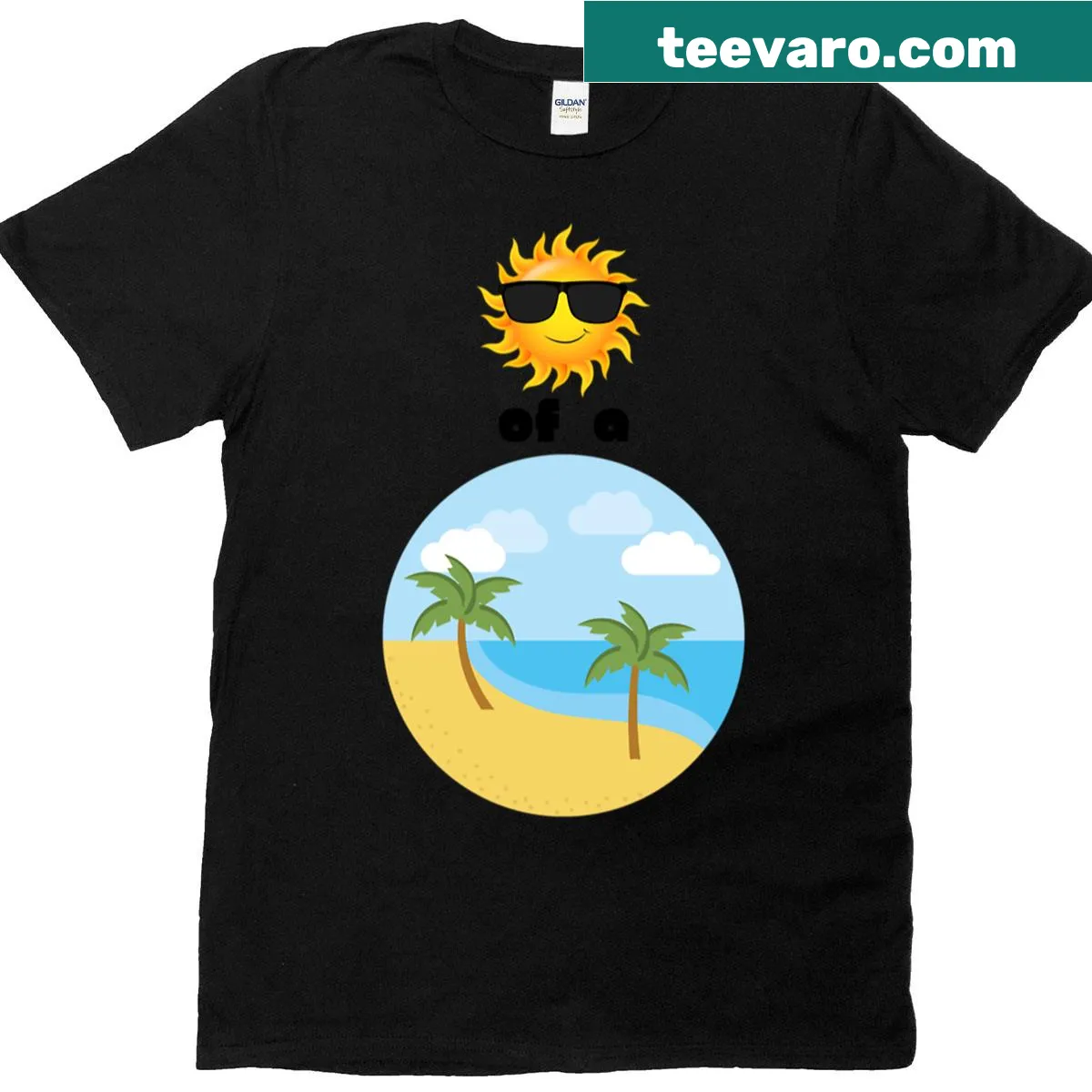 Funny Son Of A Beach T-shirt with playful typography — on a men's t-shirt