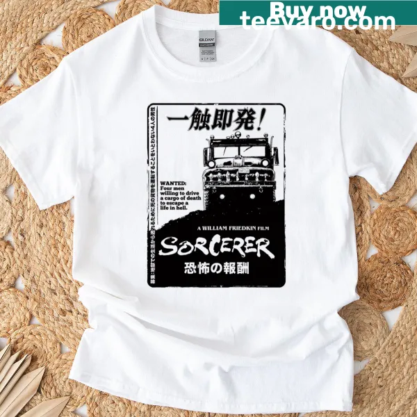 T-shirt featuring a whimsical sorcerer design