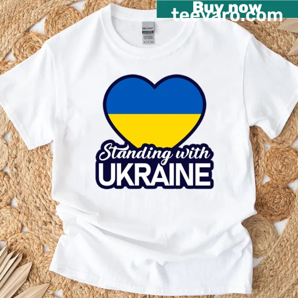 Typography design declaring support for Ukraine on a t-shirt