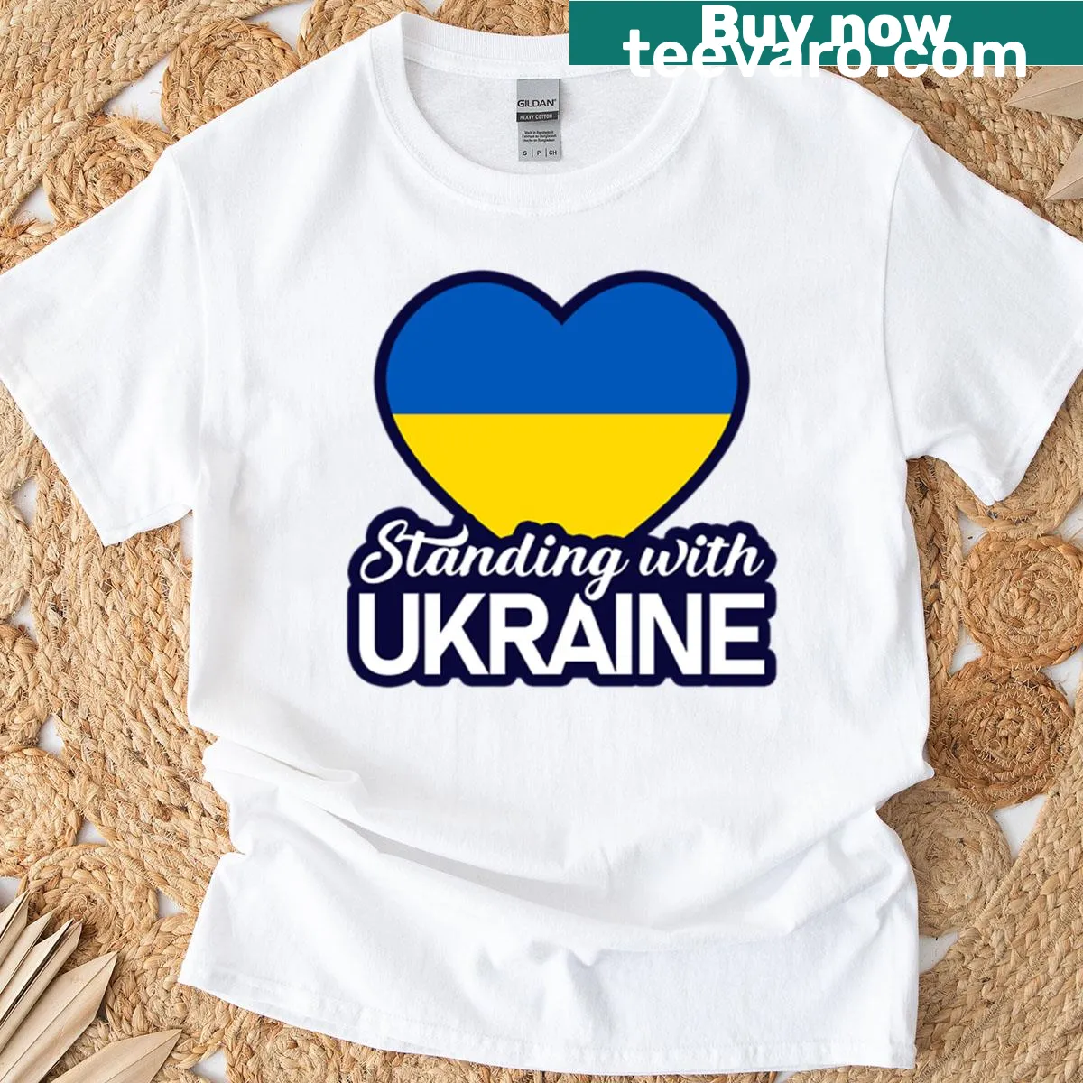 Typography design declaring support for Ukraine on a t-shirt — on a men's t-shirt
