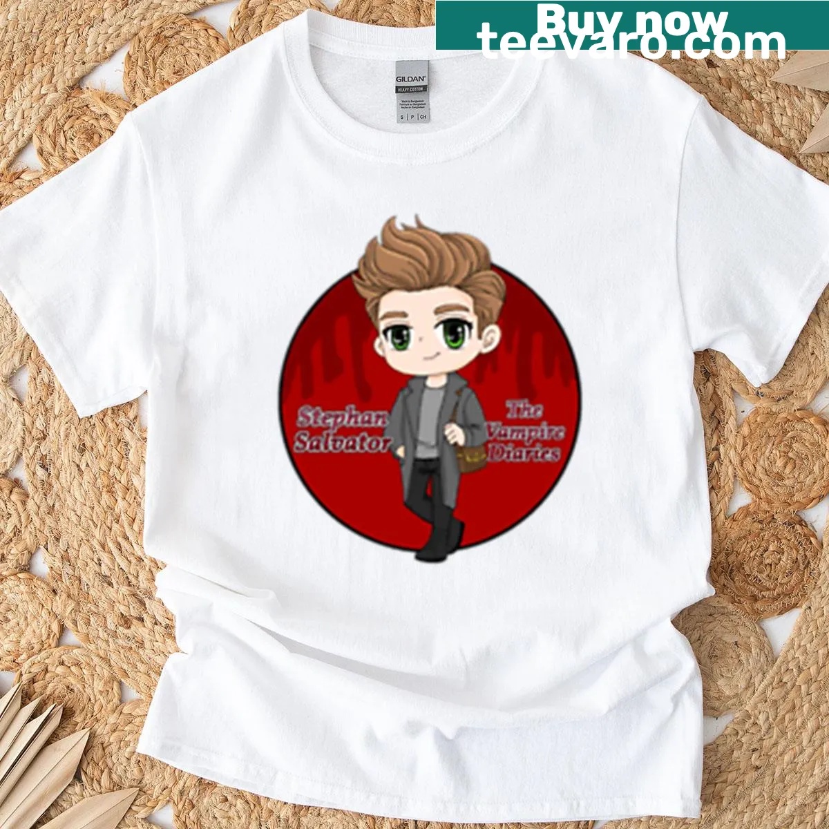 T-shirt featuring Stephan Salvator from The Vampire Diaries — on a men's t-shirt