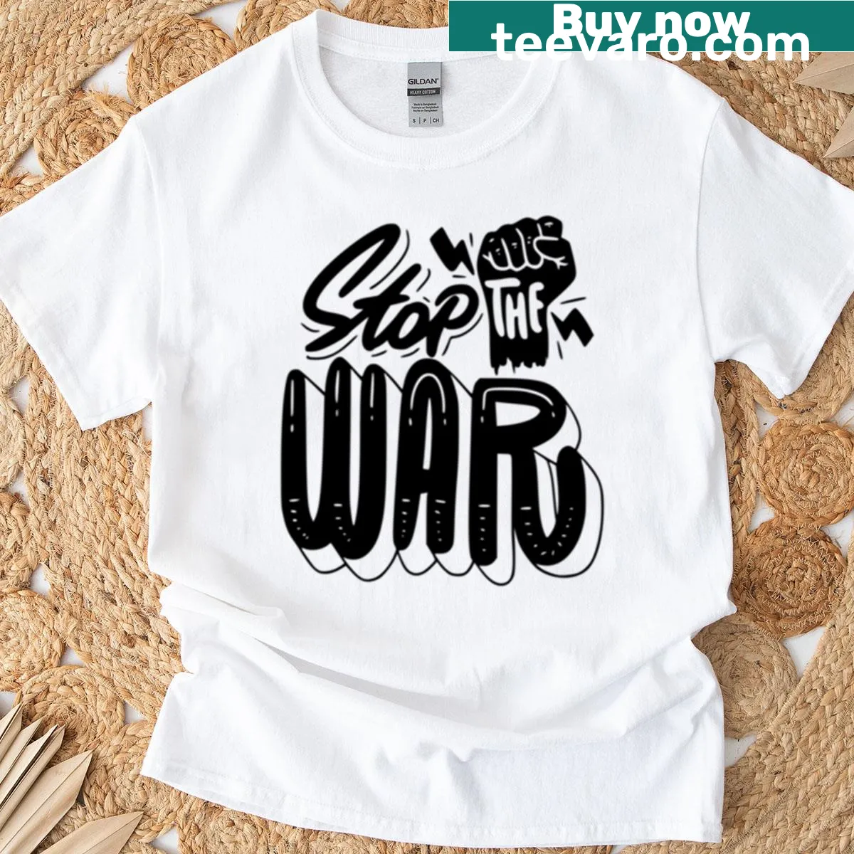 Powerful message advocating for peace — on a men's t-shirt