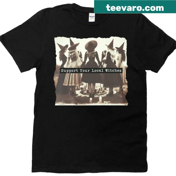 Retro witch t-shirt supporting local witches for Halloween