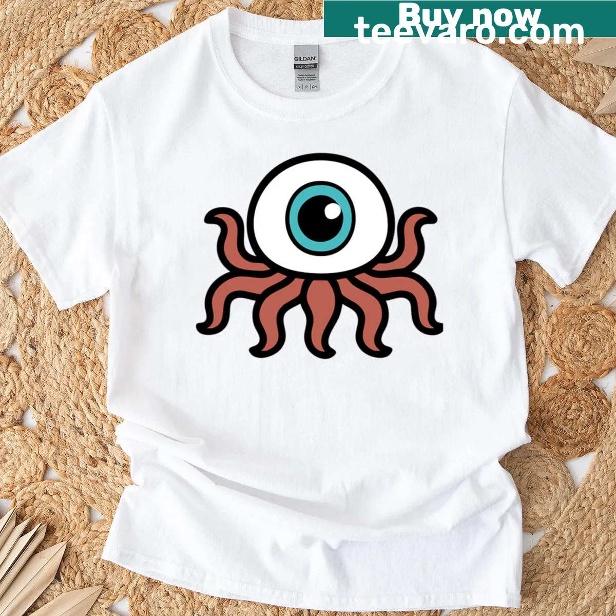 Minimalist line-art design representing T Ocellus on a t-shirt — on a men's t-shirt
