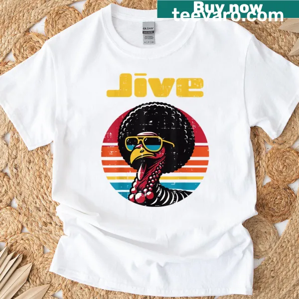 Vintage-style jiving turkey design for Thanksgiving