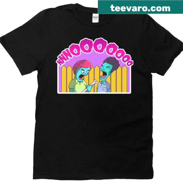 Nostalgic illustration of suburban life on a casual t-shirt