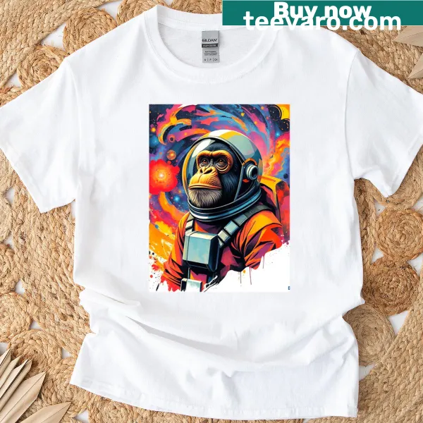 Graphic tee depicting cosmic themes and galaxies