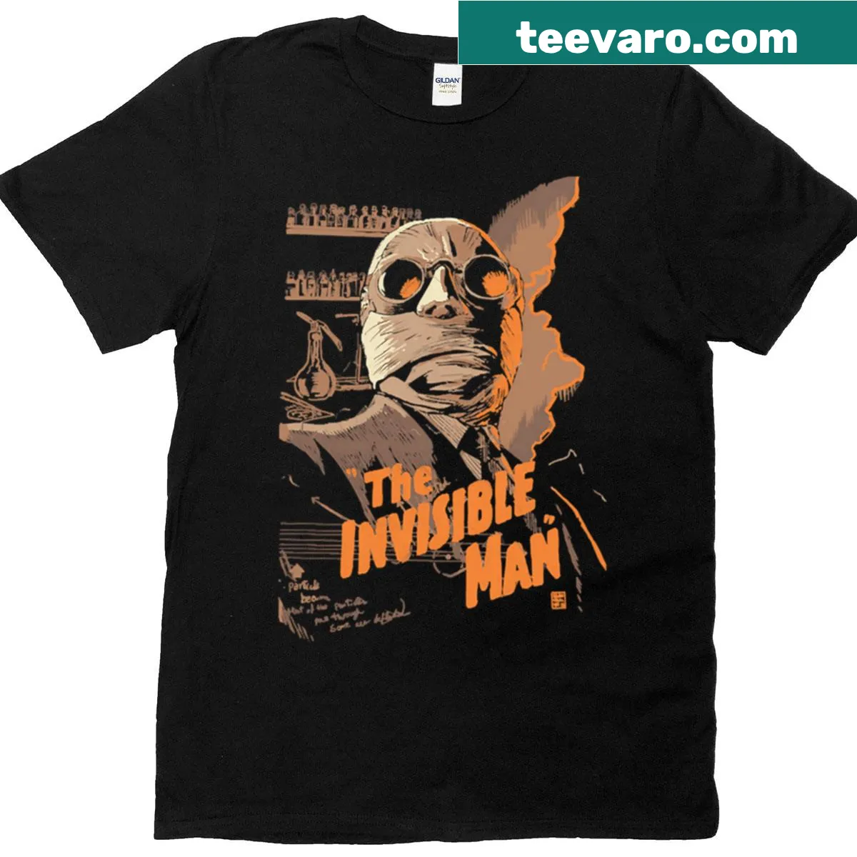 T-shirt depicting a clever design inspired by The Invisible Man — on a men's t-shirt