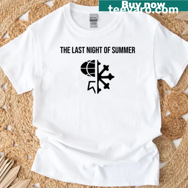 T-shirt celebrating summer's end with nostalgic design elements