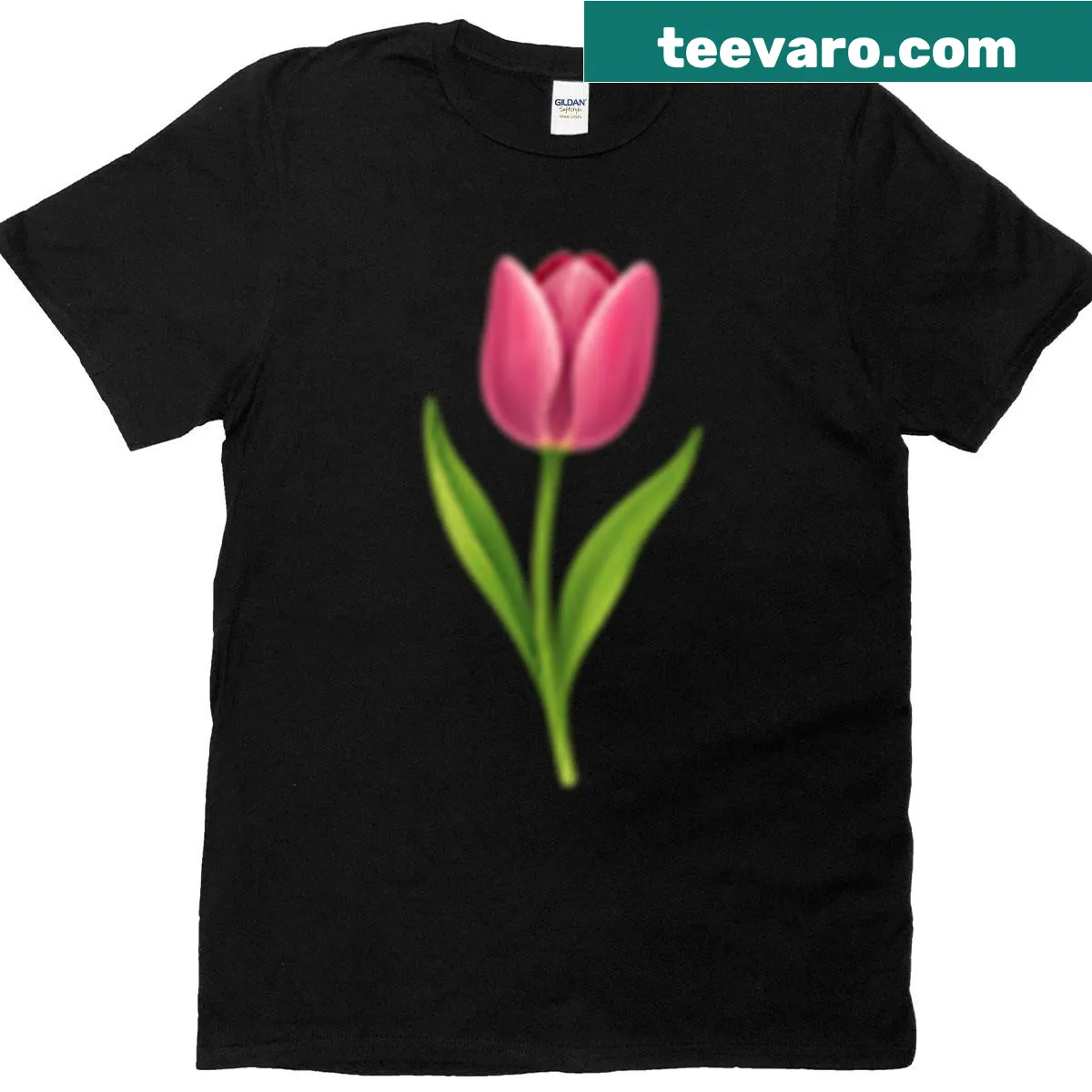 T-shirt featuring an illustration of tulip flowers in bloom — on a men's t-shirt