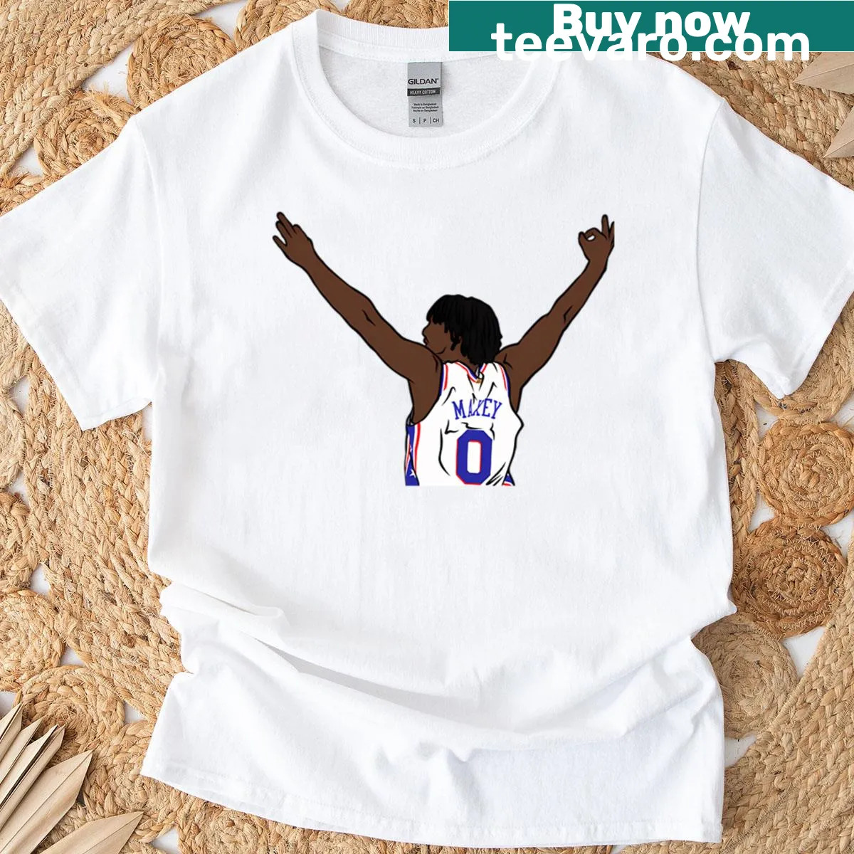 Celebrate Tyrese Maxey with this illustrated sports t-shirt — on a men's t-shirt