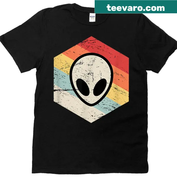 Vintage-style alien graphic T-shirt for UFO lovers
