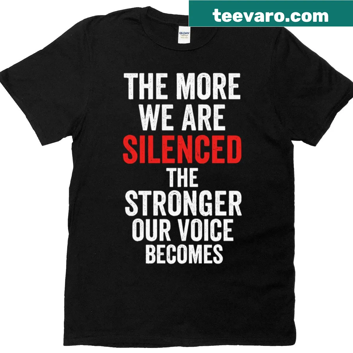 Bold typography T-shirt with the phrase 'Unstoppable Voice' in a relaxed fit. — on a men's t-shirt