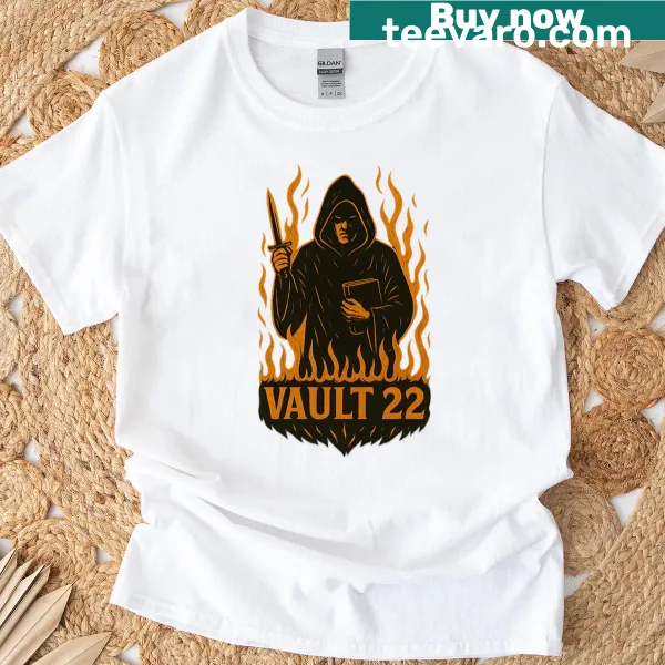 Gothic cultist design with flames for Halloween-themed T-shirt