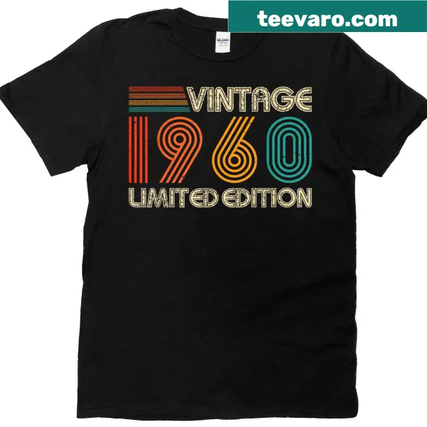Vintage 1960 limited edition T-shirt with distressed year print