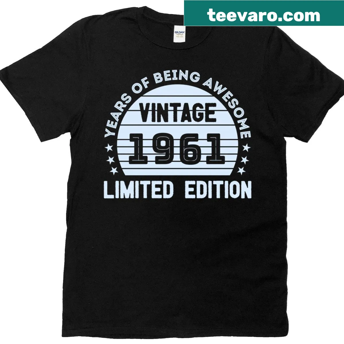 Funny retro t-shirt for women born in 1961 — on a men's t-shirt