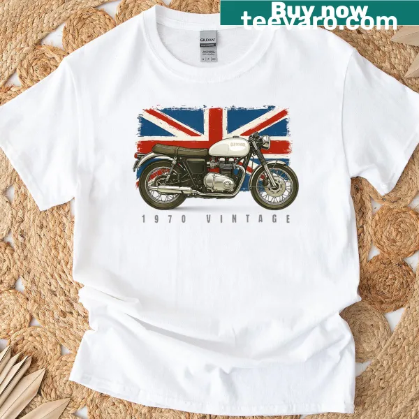 Vintage British biker graphic T-shirt from the 1970s