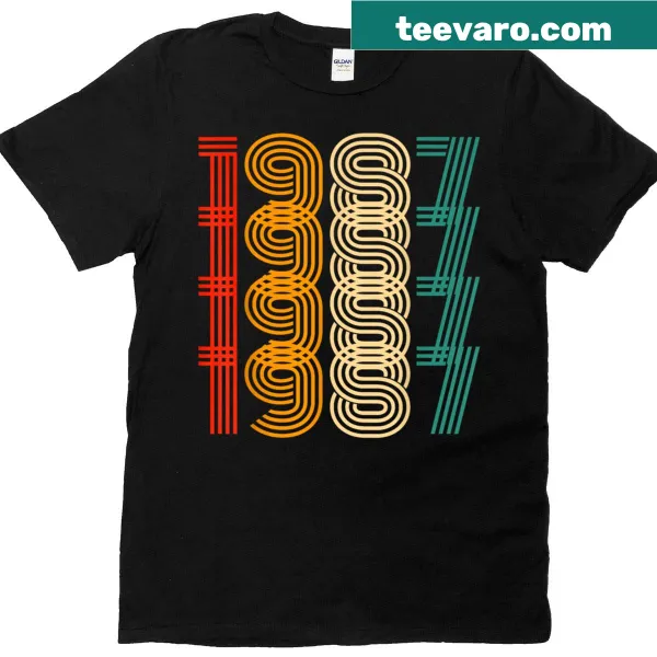 Vintage 1987 birthday T-shirt with distressed year print