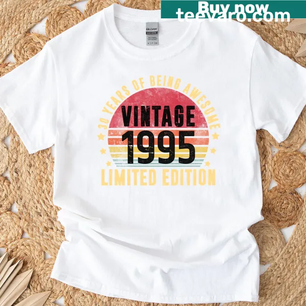 Funny 30th birthday design on a Vintage 1995 T-shirt
