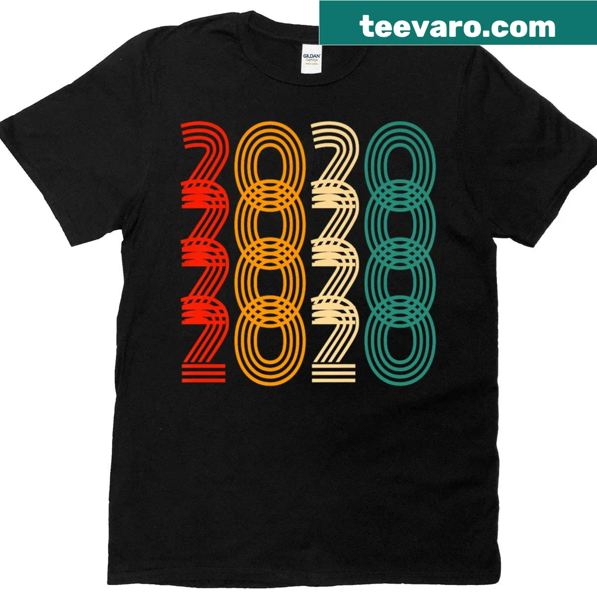 Vintage-style T-shirt commemorating the year 2020, suitable for birthday wear. — on a men's t-shirt