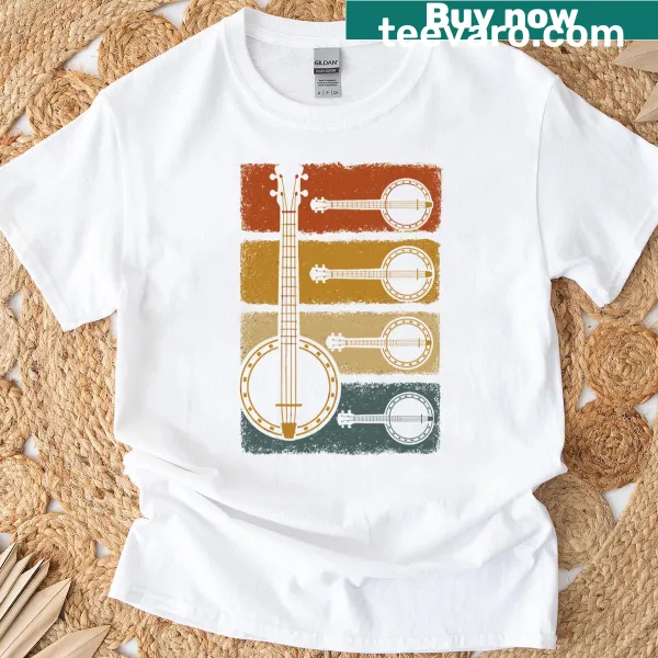 Banjo graphic on a Vintage Banjo T-shirt
