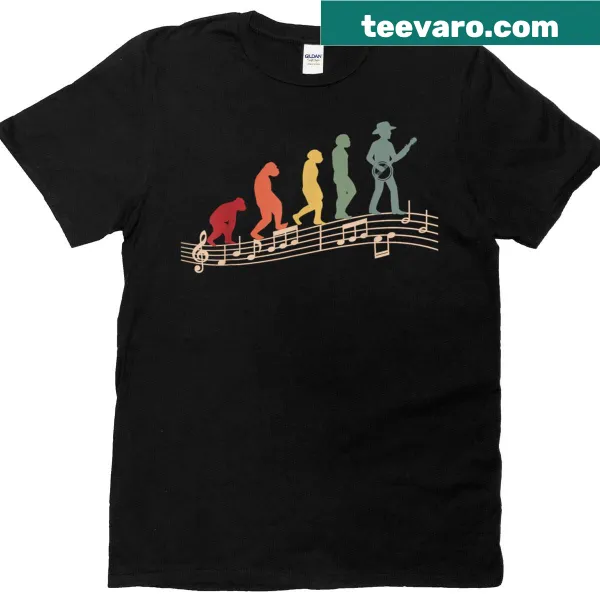 Vintage banjo evolution T-shirt for bluegrass music lovers