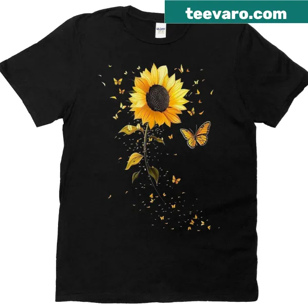 Boho wildflower and sunflower graphic T-shirt