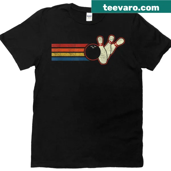 Retro bowling game day graphic T-shirt for all ages