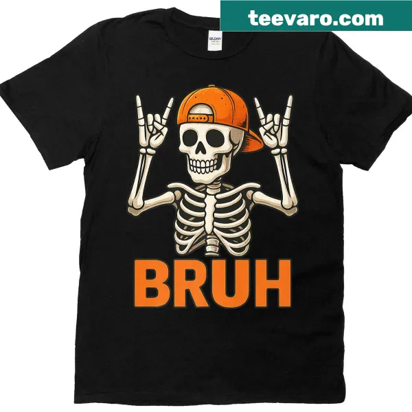 Punk rock skeleton skater t-shirt with a vintage distressed design