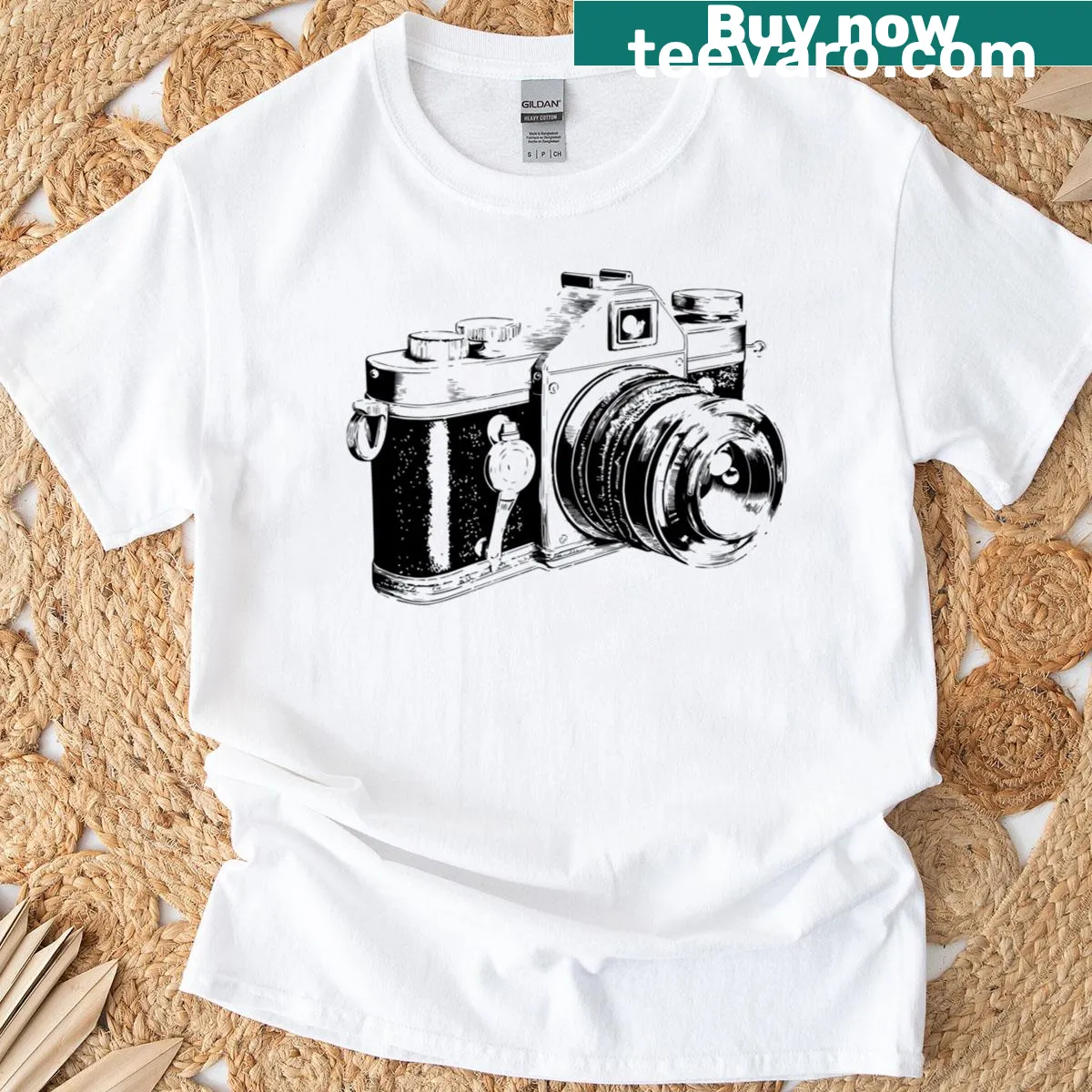 Retro camera graphic on a Vintage Photography T-shirt — on a men's t-shirt