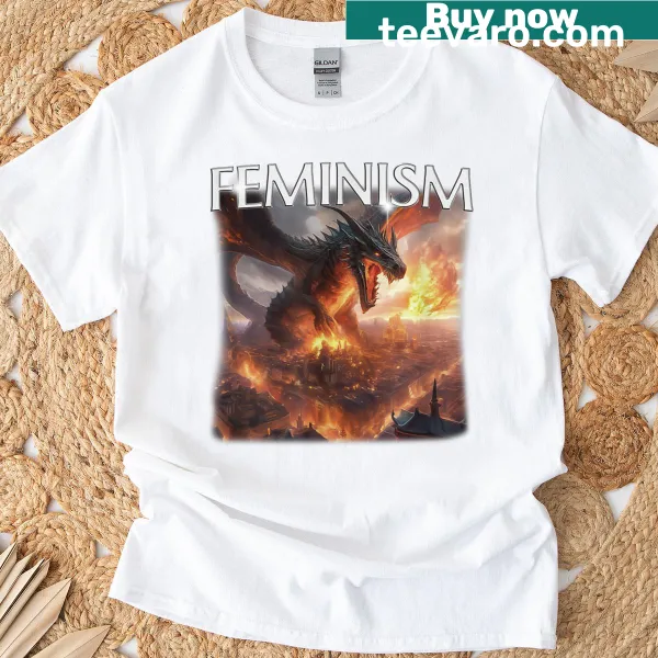 Vintage-inspired T-shirt featuring a dragon and gothic art