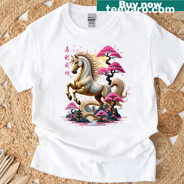 Horse graphic on a Vintage Chinese New Year T-shirt