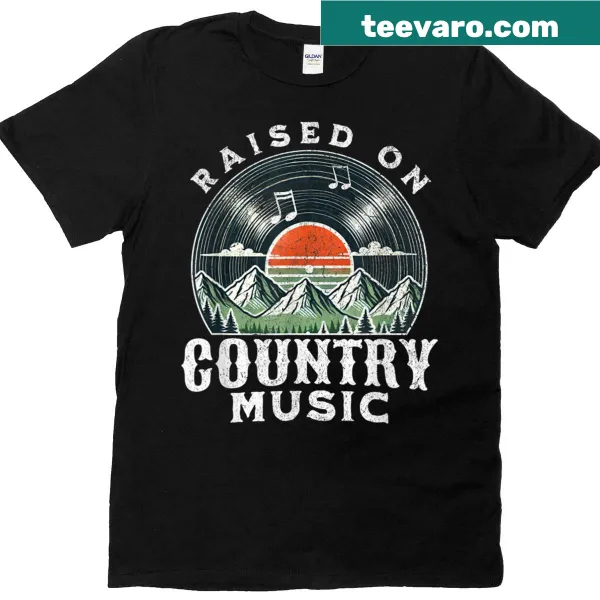 Vintage T-shirt with design celebrating 90s country music and vinyl records
