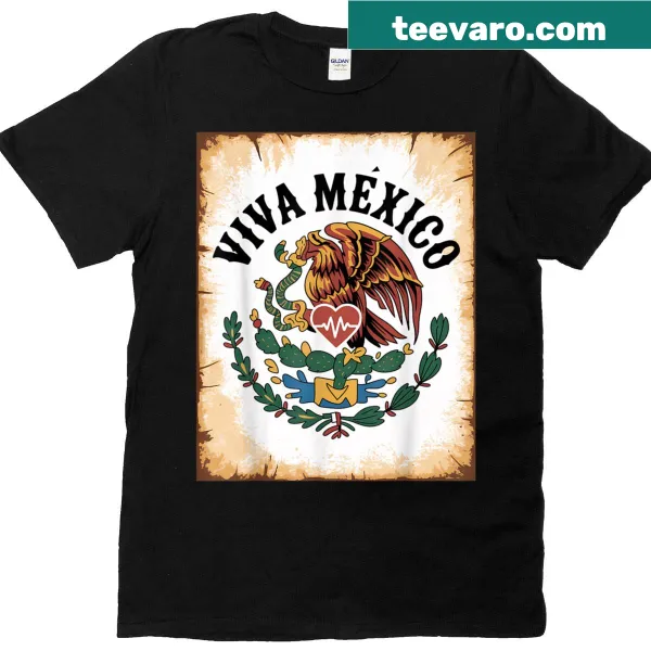 Vintage Mexican flag heartbeat t-shirt
