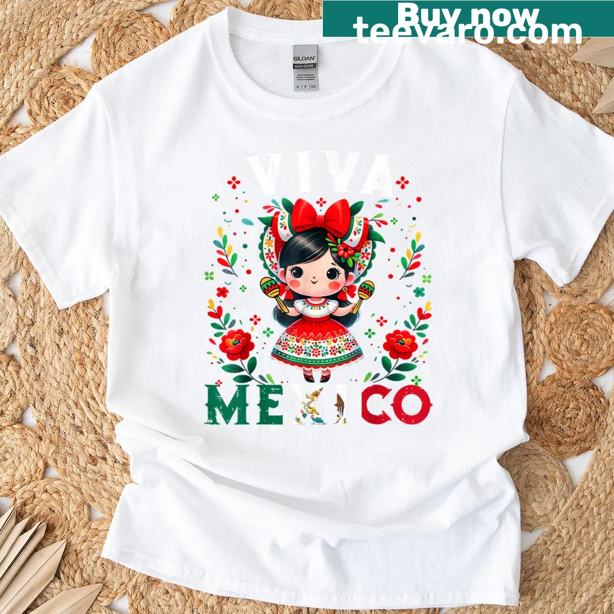 Kids T-shirt featuring the Mexican flag for Independence Day. — on a men's t-shirt