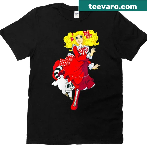 Cartoon Candy Candy graphic on a retro anime t-shirt